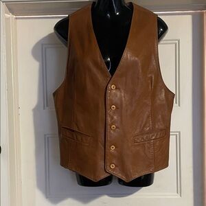 Men's Tan Leather Vest